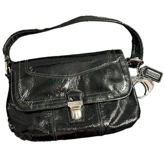 Coach Handbags - COACH Poppy Black Patent Lyla Onyx Crossbody Bag #18161
